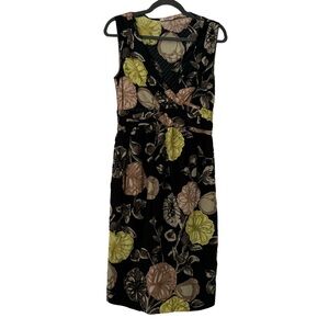 Moschino Cheap & Chic Sheath Dress Black Floral V-Neck Sleeveless Pocket Italy S